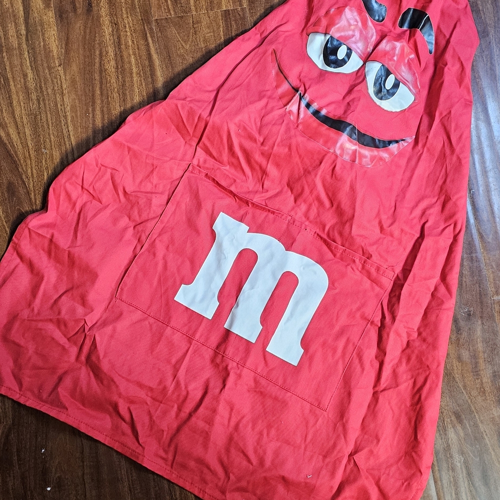 Red M&M Character Apron And Chef Hat
